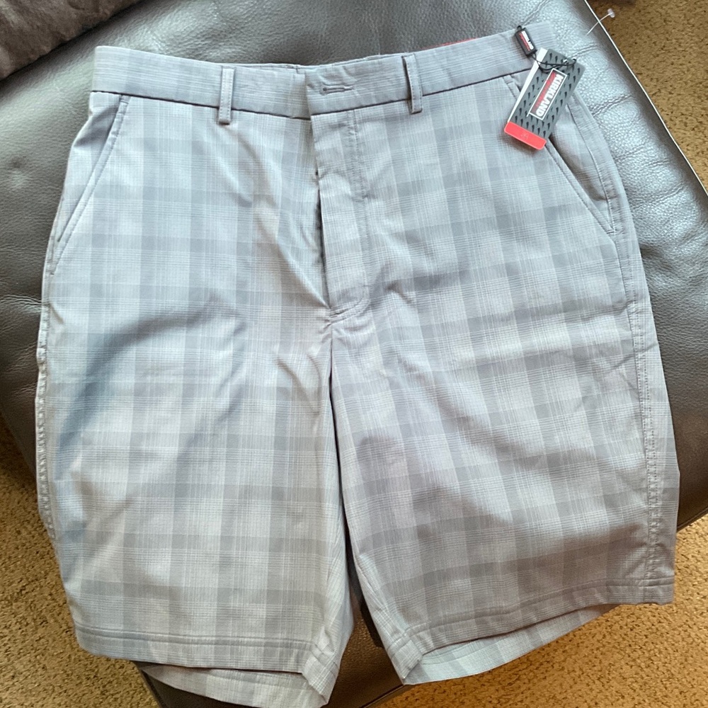 Kirkland Men's Light Gray Checkered Shorts